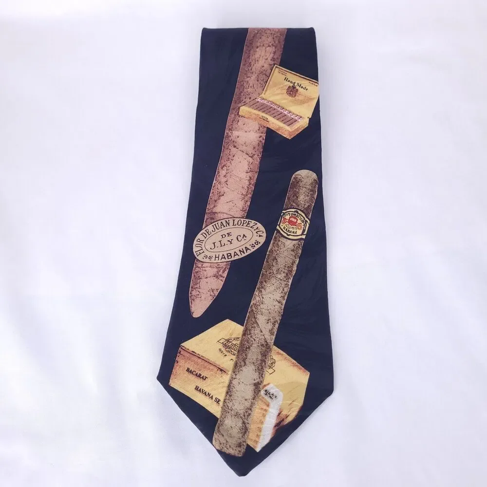 Cromley Finch Silk Tie Black Cuban Cigar